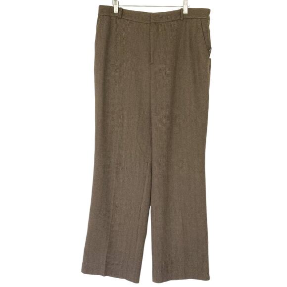 LAUREN RALPH LAUREN Pant Women 14 Vintage Virgin Wool Herringbone